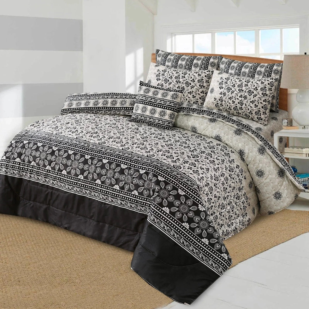 BLAK ROSE SUMMER KING COMFORTER SET – 7 PCS #NS-016