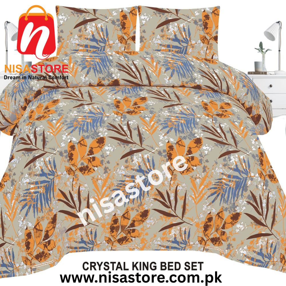 TWIX GOLD 3PCS DIAMOND CRYSTAL BED SHEET KING SIZE/=NS25